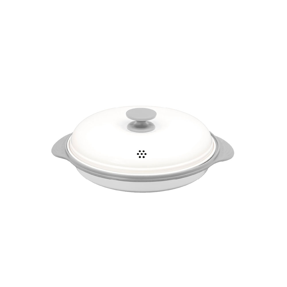 CB Japan copan系列 微波爐專用圓形燒烤盤 白